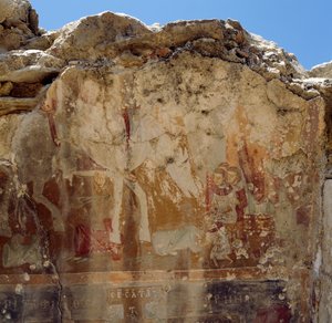ギリシャ・クレタ島のプレヴェリにあるビザンチン様式の教会の廃墟に残るフレスコ画の残骸（写真 作： Unbekannt Unbekannt