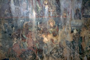 ギリシャ・クレタ島ケファリのビザンチン様式アギオス・アタナシオス教会のフレスコ画「馬に乗った聖人たち」(写真) 作： Unbekannt Unbekannt