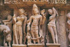 彫刻、ラクシュマナ寺院、カジュラホの遺跡群（ユネスコ世界遺産登録 作： Unbekannt Unbekannt
