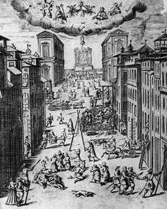 1630年のミラノの疫病、エッチング、イタリア 作： Unbekannt Unbekannt