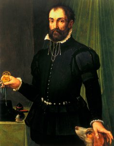 時計、腕時計、アナログ 時計を持つ男性の肖像、1558年頃 作： Unbekannt Unbekannt