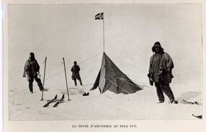 1911年、1912年、ロアルドアムンセン（1872-1928）によって南極にテントが残されました 作： Lieutenant Henry Robertson Bowers