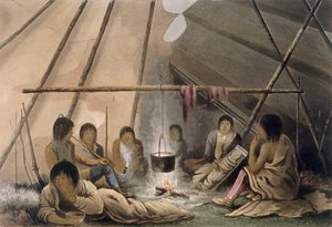 クリーインディアンテントのインテリア、1824年