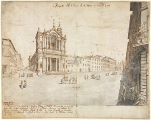 ローマの 18 のビュー: Via Lata のサンタ マリア 作： Lievin Cruyl