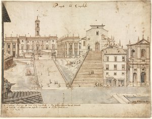 ローマの18のビュー：カンピドリオ、1665。 作： Lievin Cruyl