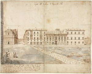 ローマの18の景色：コレジオディプロパガンダフィデレクト、1665年。 作： Lievin Cruyl