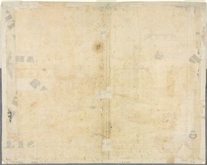 Collegio di Propaganda Fide の屋根裏部屋の窓と柱柱のスケッチ (裏面) 作： Lievin Cruyl
