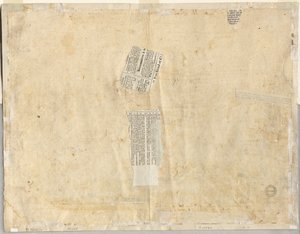 レクトからの噴水のトレースと 2 つの顔のスケッチ (裏面) 作： Lievin Cruyl