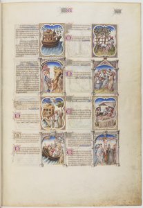 モラリゼ聖書、ノアの生涯、フォリオ5r 作： リンブール兄弟