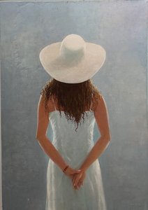 少女の後ろ姿（キャンバスに油彩） 作： Lincoln Seligman