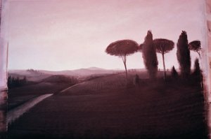 トスカーナの風景、1992（紙にアクリル） 作： Lincoln Seligman