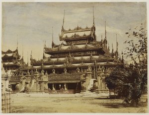 Amerapoora：Maha-Too-Lo-Bounghian Kyoung、1855年（水彩画で着色されたワックス紙のネガからアルブメン印刷）