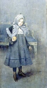 灰色のボンネットの少女 作： Lino Selvatico