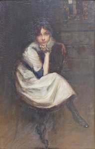 座る少女の肖像 作： Lino Selvatico