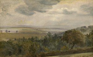 雲のある広大な風景、1850年頃 作： Lionel Constable