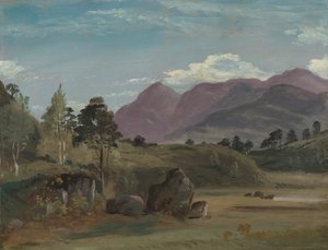 山の風景、おそらく湖水地方 作： Lionel Constable