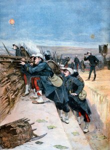 1894年の塹壕戦演習のフランス兵 作： Lionel Noel Royer