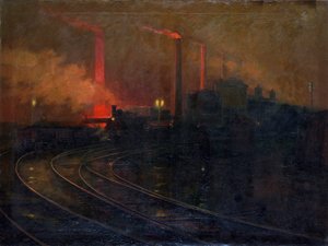夜のカーディフ、ダウライス製鋼所」1893年～1897年