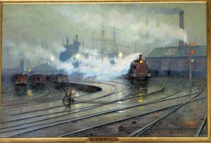 カーディフ・ドックの眺め ライオネル・ウォルデン（1861-1933）の絵画 1894年 日。1,27x1,93 m パリ、オルセー美術館 - カーディフ埠頭の眺めライオネル・ウォルデン（1861-1933）による絵画