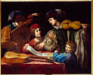 レオネロ・スパダ(1576-1622)のコンサートの絵 1615年 約日1,43x1,72 m 作： Lionello Spada