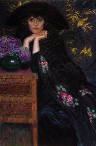 ヴィオレットの女性の肖像画、1920年。 作： Lionne