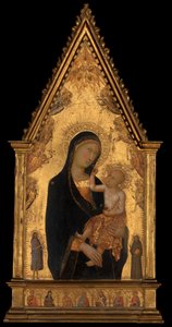 マドンナとチャイルド、セイントとエンジェル、ca. 1350年。 作： Lippo Memmi