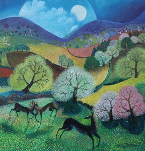 黒い馬、2024年（アクリル、紙） 作： Lisa Graa Jensen