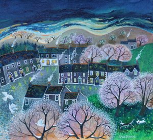 日の冷光、2022年（リネンにアクリル） 作： Lisa Graa Jensen