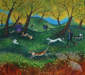 Doggie Pals、2012、（紙にアクリルインク） 作： Lisa Graa Jensen