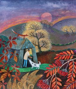 一日の終わり」2018年、(紙にアクリル絵の具) 作： Lisa Graa Jensen