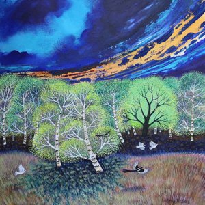 夕空、2023年（キャンバスにアクリル画） 作： Lisa Graa Jensen