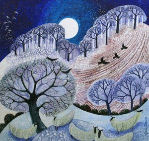 First Snow Surrey Hills（アクリルインク）_ 作： Lisa Graa Jensen