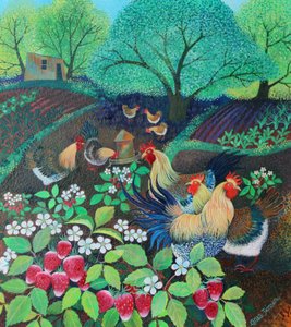 Hen Party、2016年（紙にアクリルインク） 作： Lisa Graa Jensen