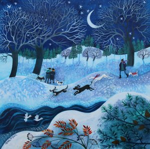 Joyful Dogs, 2023（キャンバスにアクリル画） 作： Lisa Graa Jensen