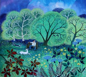 メモリアルベンチ 2020年（紙にアクリル） 作： Lisa Graa Jensen