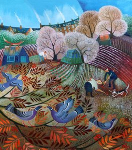 Preparing the Soil, 2022 (akryylit paperille) 作： Lisa Graa Jensen