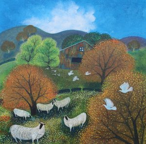 群れ、2024年（キャンバスにアクリル画） 作： Lisa Graa Jensen