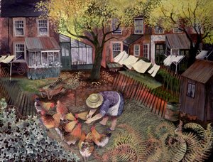 タウンヘンズ、1995年（アクリルインク、ガッシュ） 作： Lisa Graa Jensen