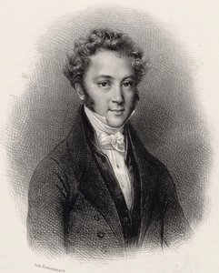 ピアニストで作曲家のイグナーツ モシェレスの肖像 1794-1870 年、c。 1830年。 作： Lithographie Formentin et C..