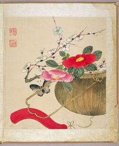 19世紀後半の花と昆虫の一連の絵画の1つ