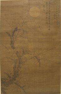 月光雪花梅図屏風 16世紀 作： Liu Shiru