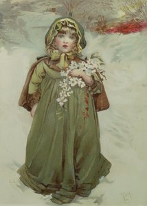 クリスマスローズの前絵、1880年 作： Lizzie Mack