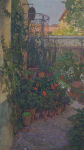 トリプティク」または「花咲く庭 作： Llewelyn Lloyd