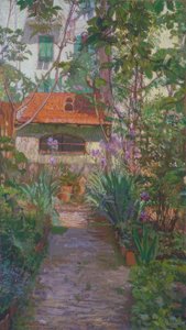 トリプティク」または「花咲く庭 作： Llewelyn Lloyd