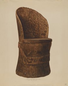 木製の丸太の椅子、1938年
