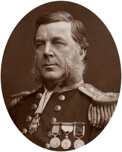 キャプテンベッドフォードクラッパートントレベリアンピム、イギリス海軍将校、1883年。 作： Lock and Whitfield
