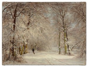 冬の雪道（キャンバスに油彩） 作： Lodewijk Frederik Hendrik (1850 1936) Apol