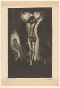 十字架上のキリスト Le Christ II (原題) 作： Lodewijk Schelfhout (signed by artist)