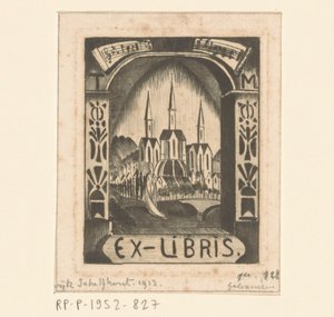 T. MengelbergによるEx libris 作： Lodewijk Schelfhout (signed by artist)
