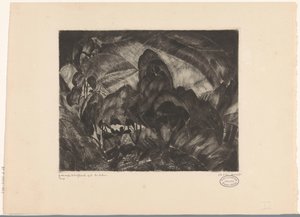 木々が生い茂る丘陵の風景 Les Arbres (オブジェクトの元のタイトル) 作： Lodewijk Schelfhout (signed by artist)